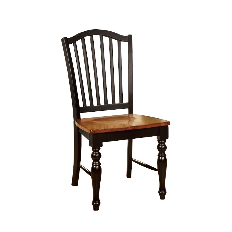 Furniture of America Sallie Transitional Wood Dining Chair in Black (Set of 2)