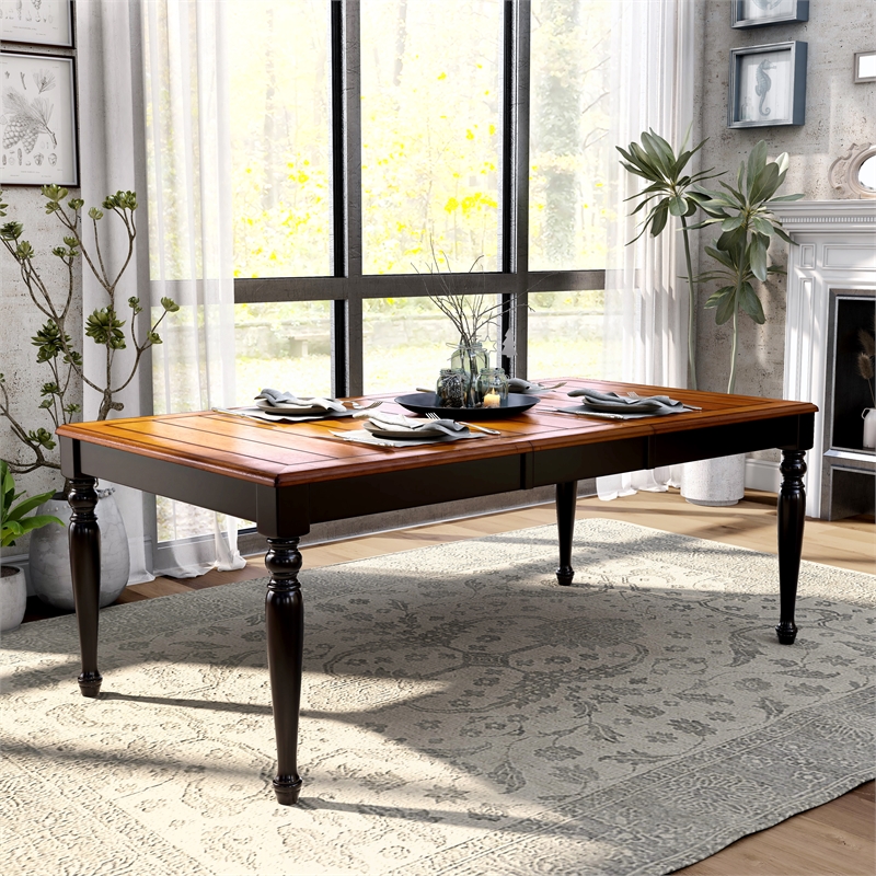 Furniture of America Sallie Transitional Wood Extendable Dining Table in Black