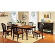 Furniture of America Sallie Wood 7 Piece Extendable Dining Set in Black
