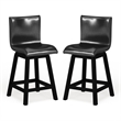 Furniture of America Omura Faux Leather Counter Stool in Black (Set of 2)