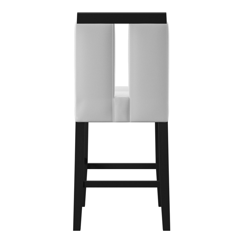 Furniture of America Jalen Faux Leather Counter Height Chair in Black (Set of 2)