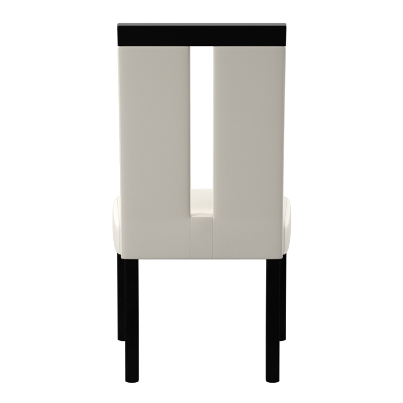Furniture of America Jalen Faux Leather Dining Chair in White (Set of 2)
