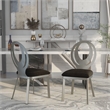 Furniture of America Myer Stainless Steel Dining Chair in Silver (Set of 2)