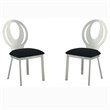 Furniture of America Myer Stainless Steel Dining Chair in Silver (Set of 2)