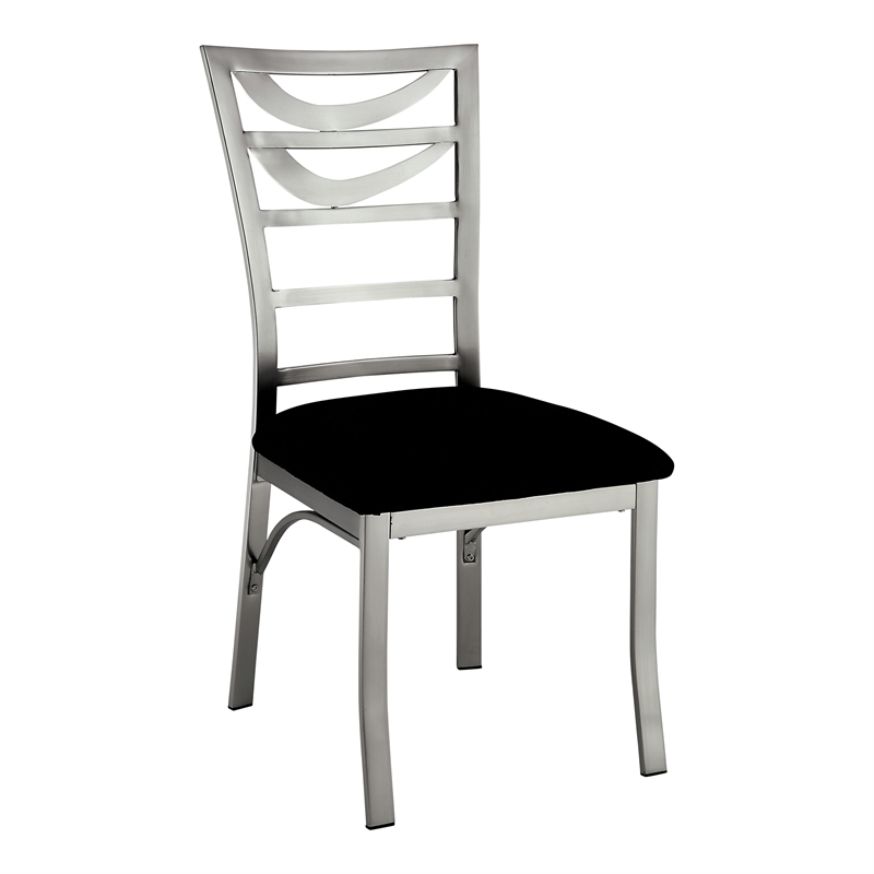 Furniture of America Lopez 5-Piece Stainless Steel Dining Set in Silver