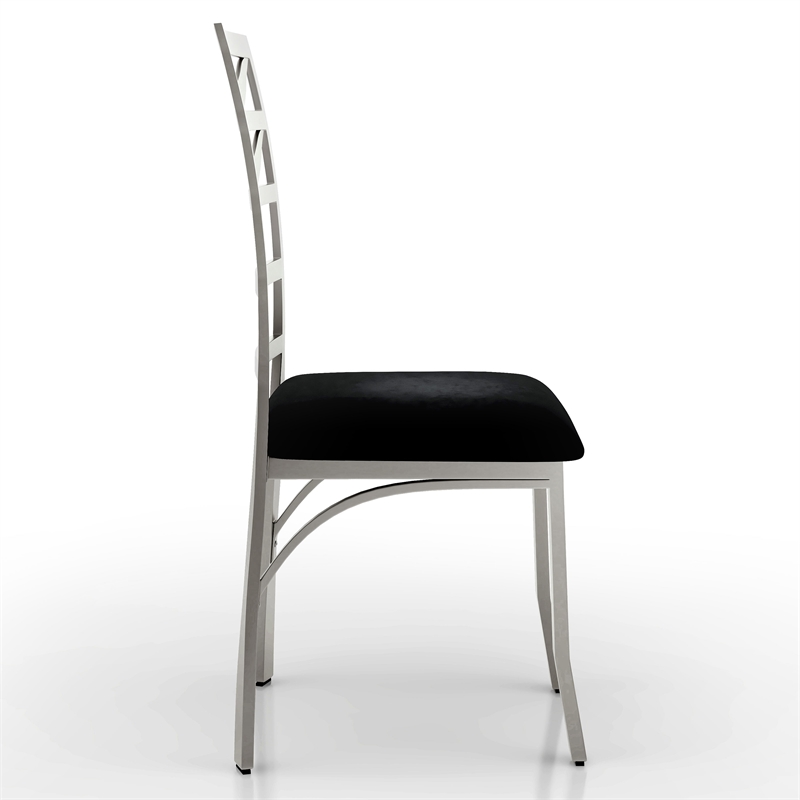 Furniture of America Halliway Stainless Steel Dining Chair in Silver (Set of 2)