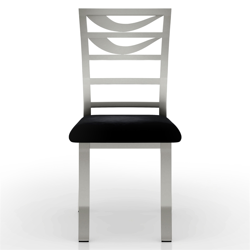 Furniture of America Halliway Stainless Steel Dining Chair in Silver (Set of 2)