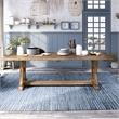 Furniture of America Liston Wood Trestle Dining Table in Rustic Brown Pine
