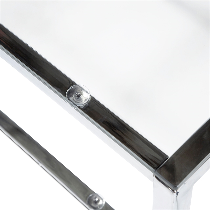 Furniture of America Venzini Square Metal End Table in Chrome