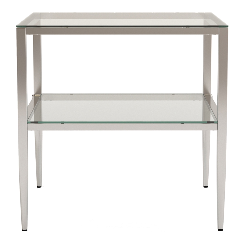 Furniture of America Venzini Square Metal End Table in Chrome