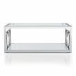Furniture of America Beller Contemporary Metal 1-Shelf Coffee Table in Chrome