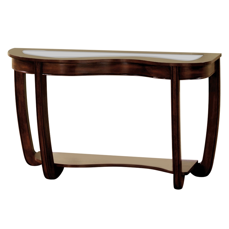 Furniture of America Tunton Solid Wood 1-Shelf Console Table in Dark Cherry