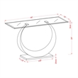 Furniture of America Suse Glass Top Console Table in Silver Satin Plated