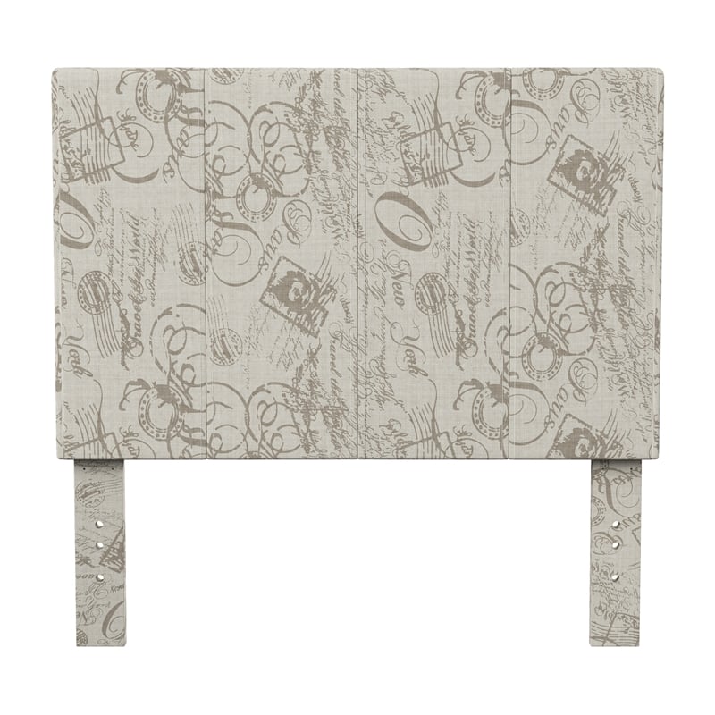Furniture of America Ramone Contemporary Fabric Twin Headboard in Beige