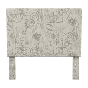 Furniture of America Ramone Contemporary Fabric Twin Headboard in Beige