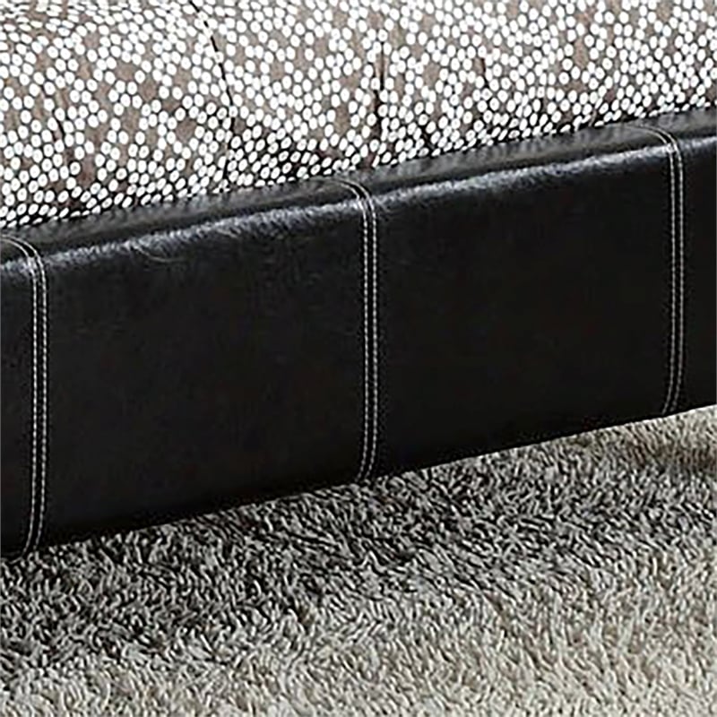Furniture of America Sentrium Faux Leather Full Platform Bed in Espresso