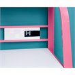 Furniture of America Ramirez Traditional Metal Desk with Stool in Pink