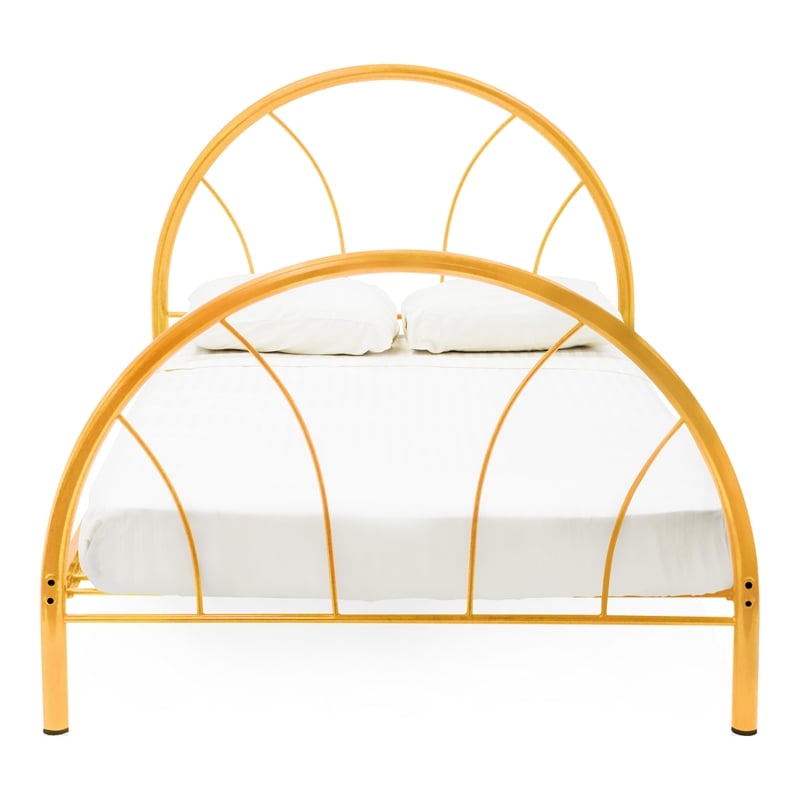 Furniture of America Beasley Contemporary Metal Platform Full Bed in Orange