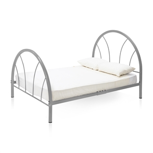 Furniture of America Beasley Contemporary Metal Platform Full Bed in Silver