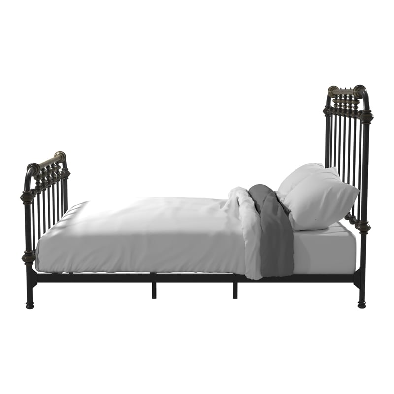 Furniture of America Cecil Transitional Metal Twin Spindle Bed in Antique Black