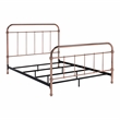Furniture of America Gracie Contemporary Metal King Bed in Rose Gold