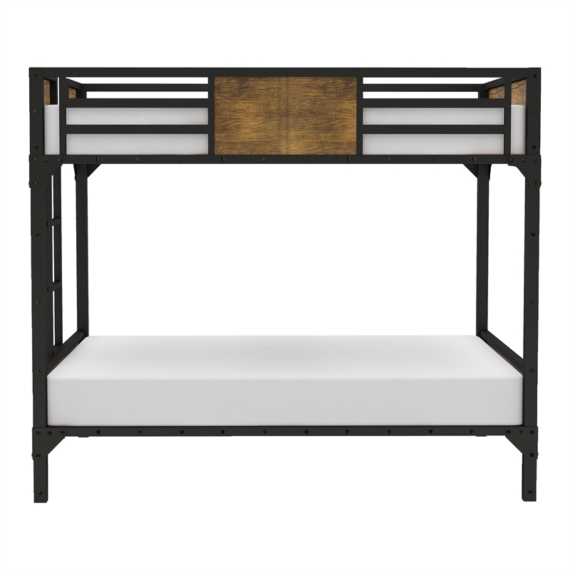Furniture of America Baron Metal Full over Full Bunk Bed in Black