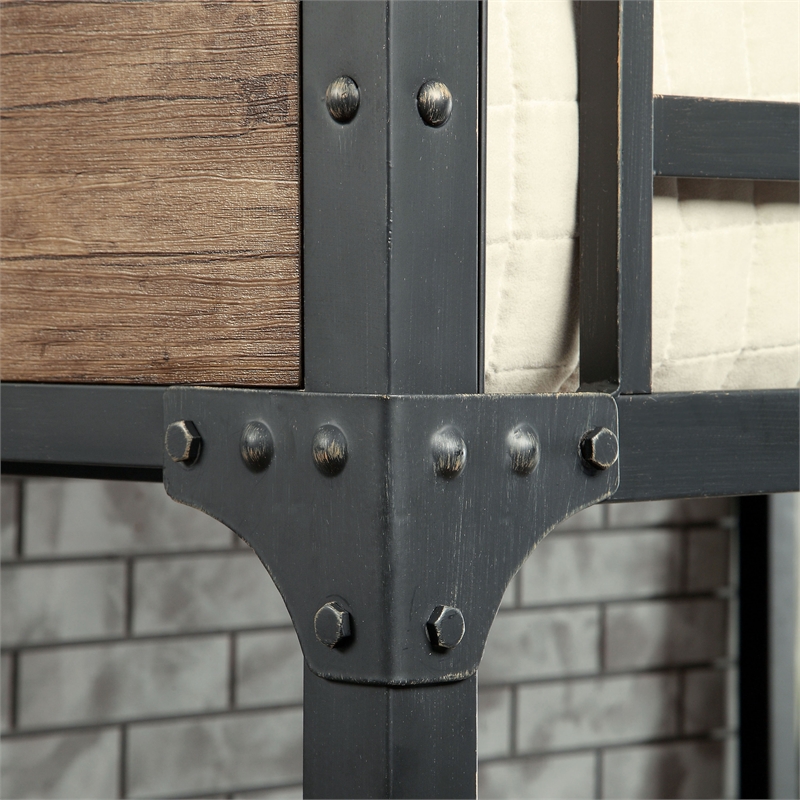 Furniture of America Baron Metal Full over Full Bunk Bed in Black
