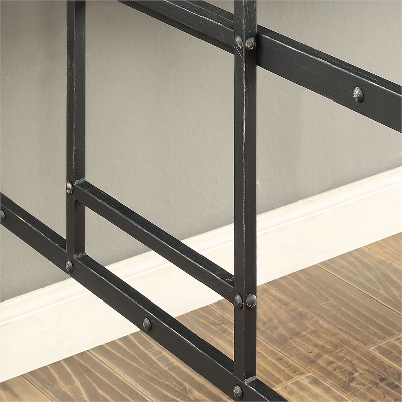 Furniture of America Baron Metal Twin over Workstation Bunk Bed in Black