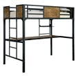 Furniture of America Baron Metal Twin over Workstation Bunk Bed in Black