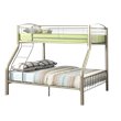 Furniture of America Lohani Metal Twin over Full Bunk Bed in Metallic Gold