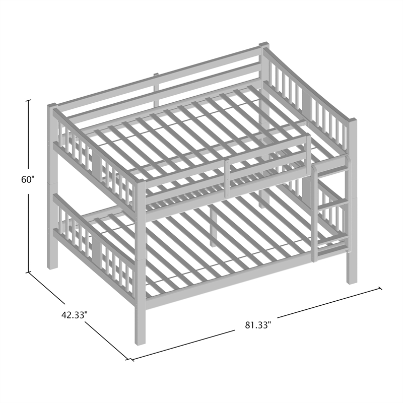 Furniture of America Edith Wood Twin over Twin Bunk Bed in Dark Walnut