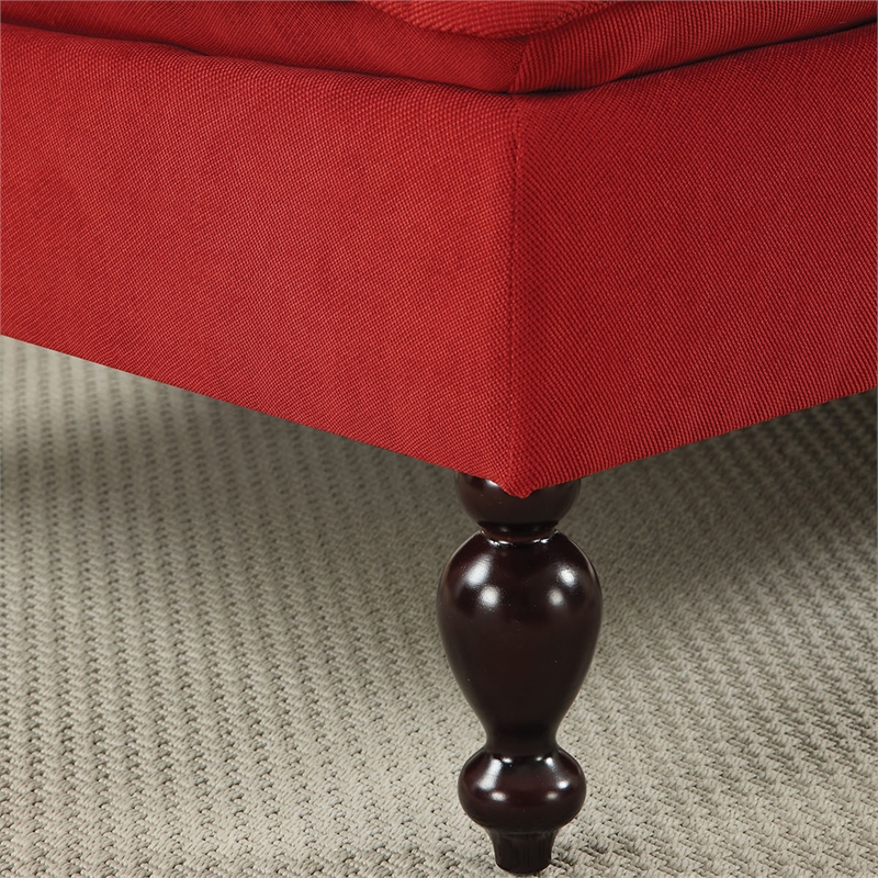 Furniture of America Maggie Fabric Upholstered Loveseat Bench in Red