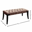 Furniture of America Dianne Contemporary Fabric Tufted Bench in Brown