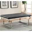 Furniture of America Jaxi Contemporary Faux Leather Tufted Bench in Black