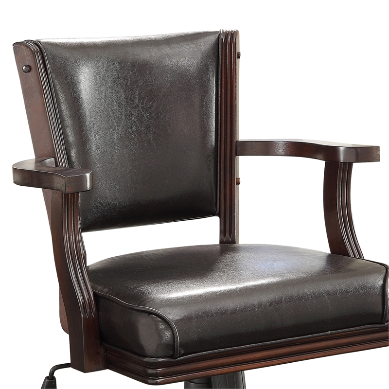 Furniture of America Matlock Traditional Wood Adjustable Gaming Chair in Cherry