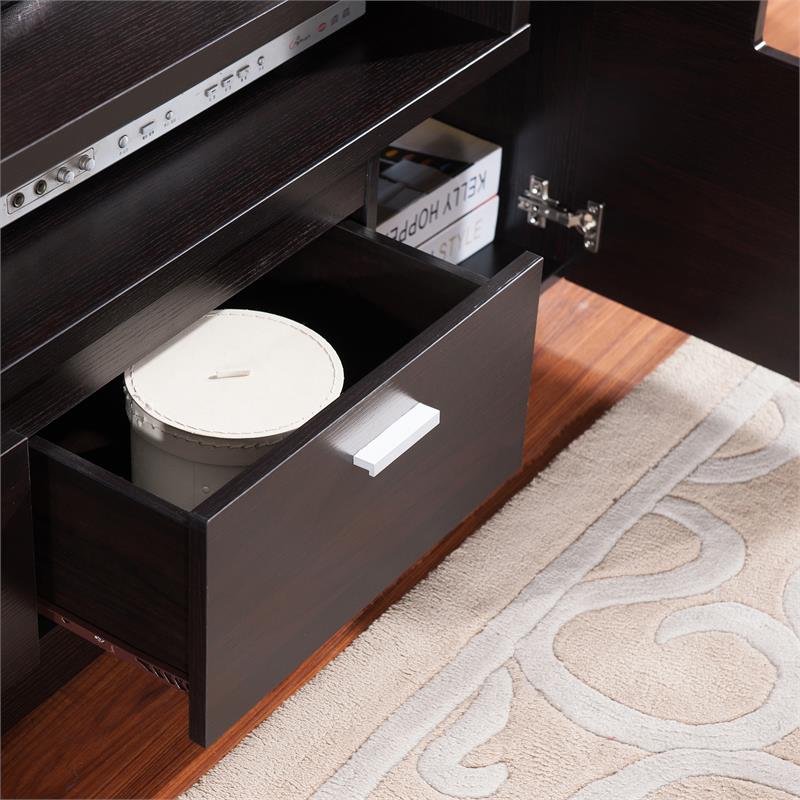Furniture of America Santex Contemporary Wood 60-Inch TV Stand in Cappuccino