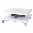 Furniture of America Calloway Wood Square Coffee Table with Storage in Walnut