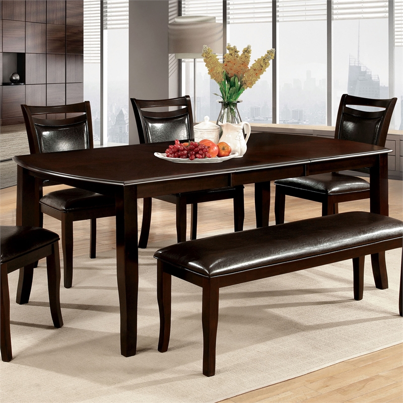 Furniture of America Arriane Wood Rectangle Dining Table in Espresso
