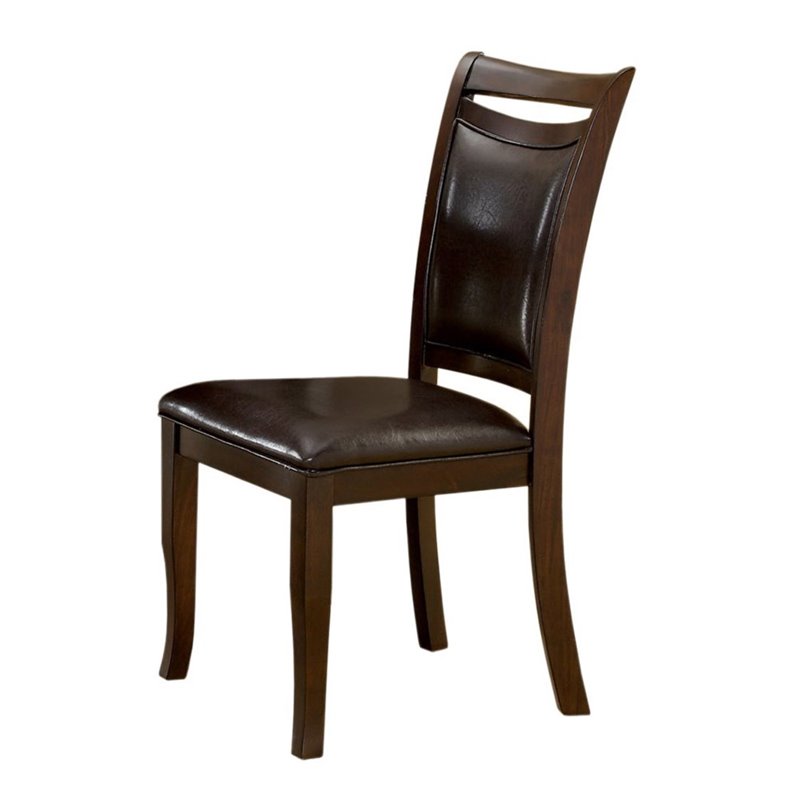 Furniture of America Arriane Solid Wood 6-Piece Dining Table Set in Dark Cherry