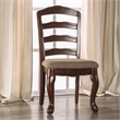 Furniture of America Pienne Wood Padded Dining Chair in Dark Walnut (Set of 2)