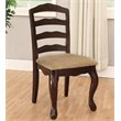 Furniture of America Pienne Wood Padded Dining Chair in Dark Walnut (Set of 2)