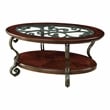 Furniture of America Azea Solid Wood 2-Piece Coffee Table Set in Brown Cherry