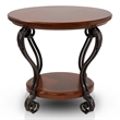 Furniture of America Azea Traditional Wood 1-Shelf End Table in Brown Cherry