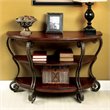 Furniture of America Azea Traditional Wood 2-Shelf Console Table Brown Cherry