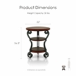 Furniture of America Azea Traditional Wood 2-Shelf Side Table Brown Cherry