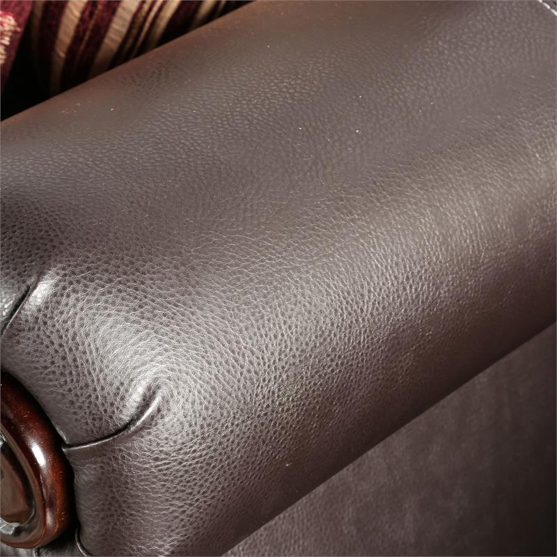Furniture of America Lozano Faux Leather 2-Piece Sofa Set in Burgundy Red