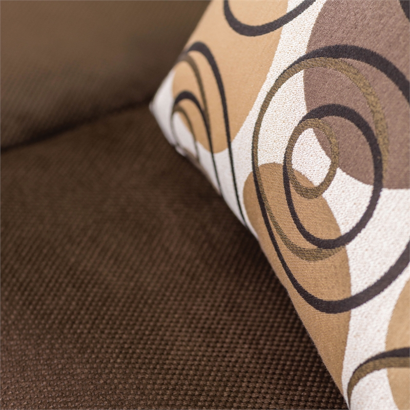 Furniture of America Tremble Transitional Fabric 2-Piece Sofa Set in Chocolate