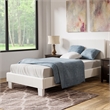 Furniture of America Ramone Faux Leather Twin Platform Bed in White