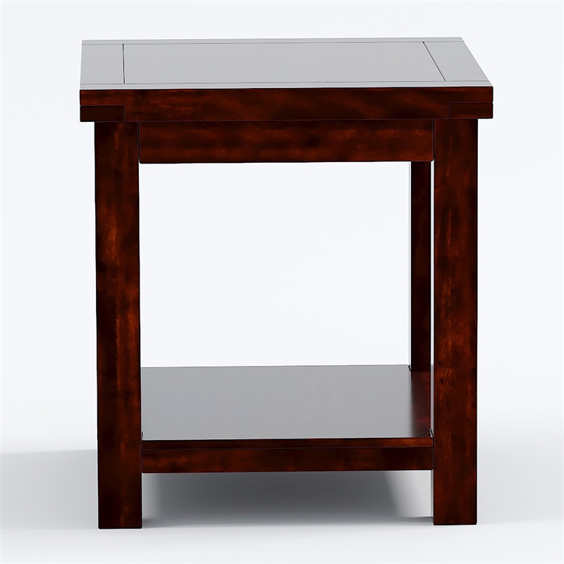 Furniture of America Granger Transitional Wood 1-Shelf End Table in Cherry