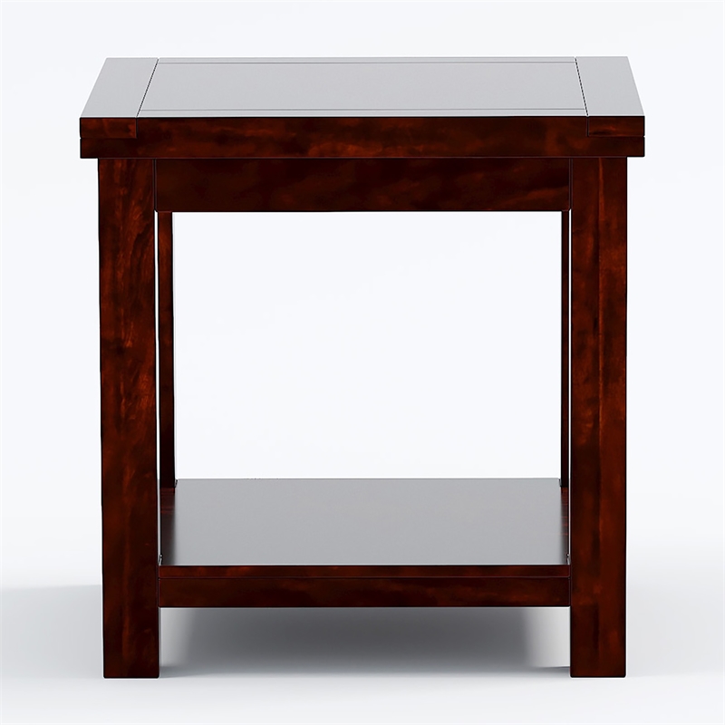 Furniture of America Granger Transitional Wood 1-Shelf End Table in Cherry